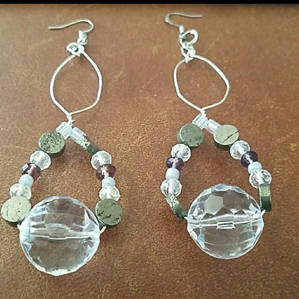 Clearly Fortunate-Pyrite Earrings